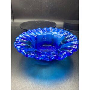 Cobalt Blue Fluted Edge Candy Dish